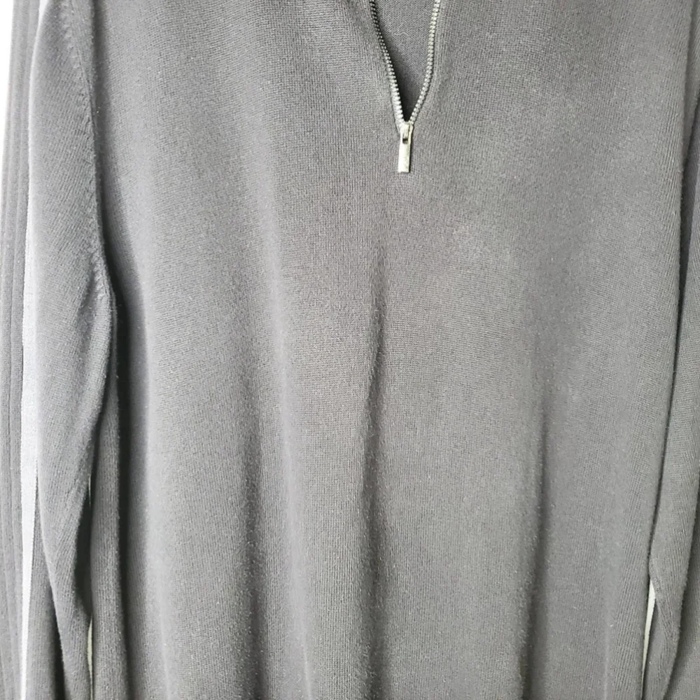 Calvin Klein Jeans Quarter Zip Pullover Sweater Gray Size Large